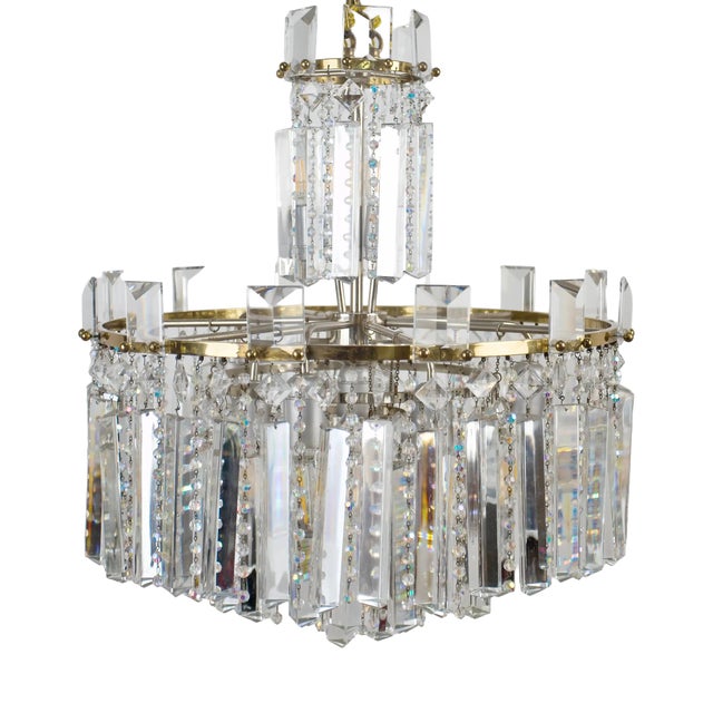 Cut Lead Crystal Chandelier For Sale
