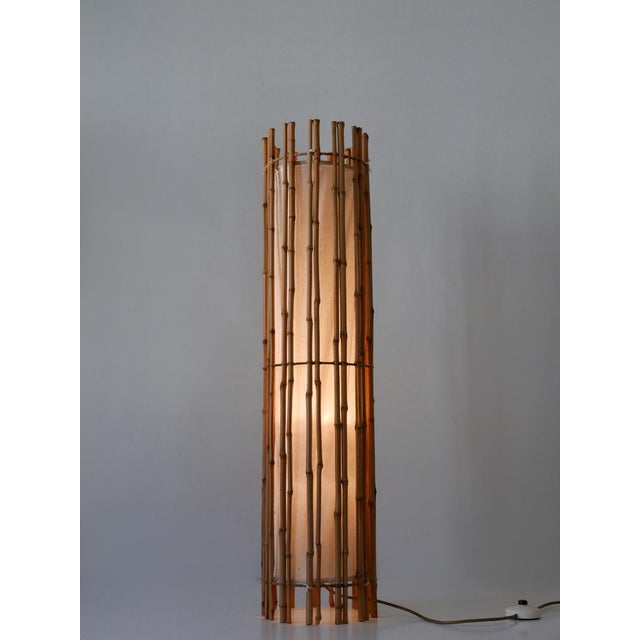 Mid-Century Modern Bamboo Floor Lamp by Louis Sognot, 1960s For Sale - Image 11 of 18