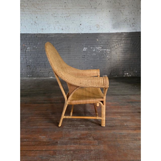 Arts & Crafts Vintage Arts & Crafts Wicker Rattan Armchair Attrb. Dryad and Co Uk For Sale - Image 3 of 13