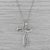 0.50ctw Diamond Stylized Cross Pendant Necklace 14k White Gold 18" Rope Chain For Sale - Image 4 of 6