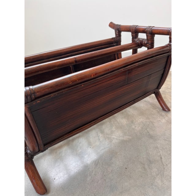 Vintage Bamboo & Split Reed Magazine/Newspaper Rack For Sale - Image 9 of 11