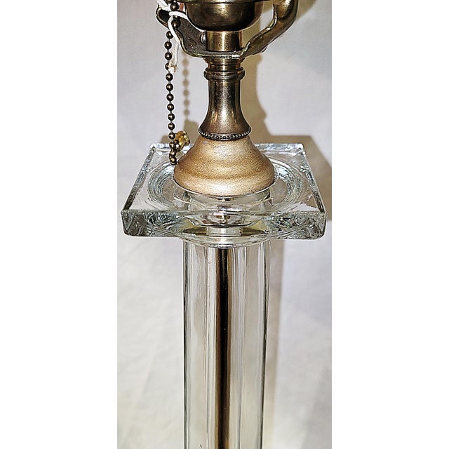 1960s Vintage Glass Column Table Lamp For Sale - Image 5 of 9