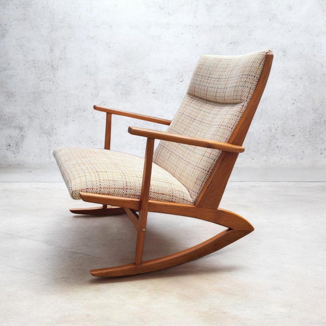 Mid-Century Danish Boomerang Rocking Chair Model 97 Søren Jensen v. Tønder Møbelwærk ​, 1950s For Sale - Image 4 of 17