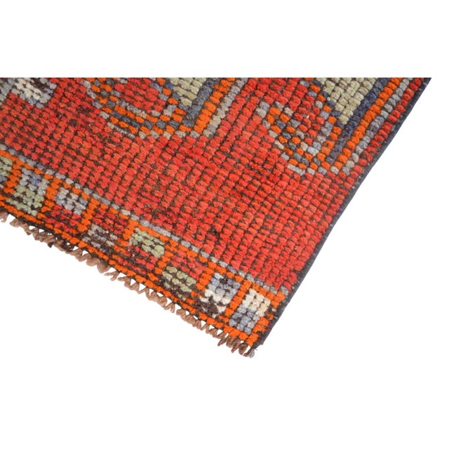 1960s Vintage Hand-Knotted Tribal Runner - 2′9″ × 9′9″ For Sale - Image 9 of 10