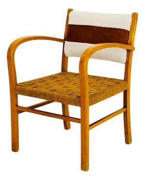 Vintage Bauhaus Papercord Armchair by Ehrich Dieckmann, 1930s