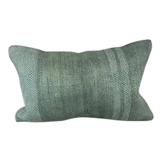 16 x 24 Hemp Pillow Turkish Cushion Natural Spanish Green Pillow Cushion Cover For Sale
