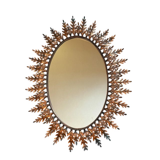 Mid-Century Modern Italian Sun Mirror, 1950s For Sale - Image 3 of 17