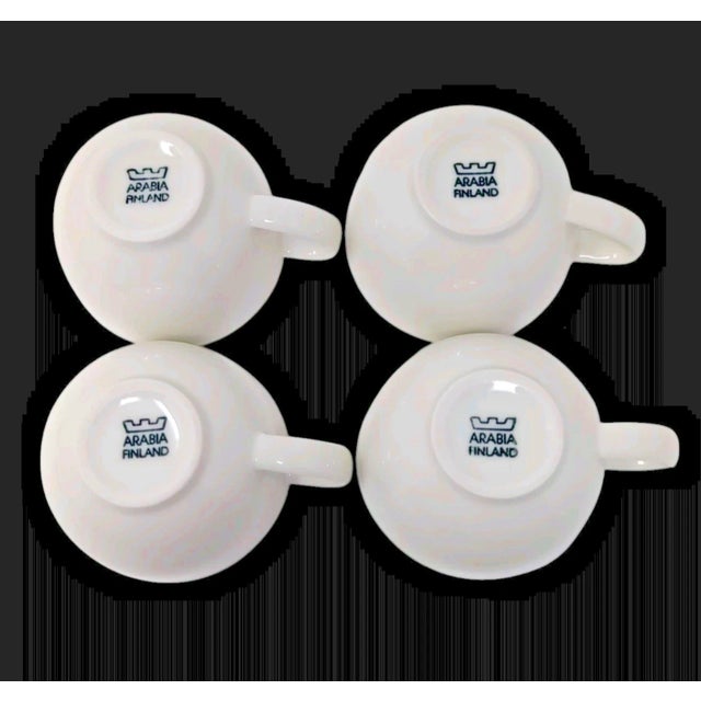 Arabia Arabia Finland 24h Cups Saucers Demitasse Espresso Turkish Coffee Scandi Set of 4 - 8 pcs For Sale - Image 4 of 11