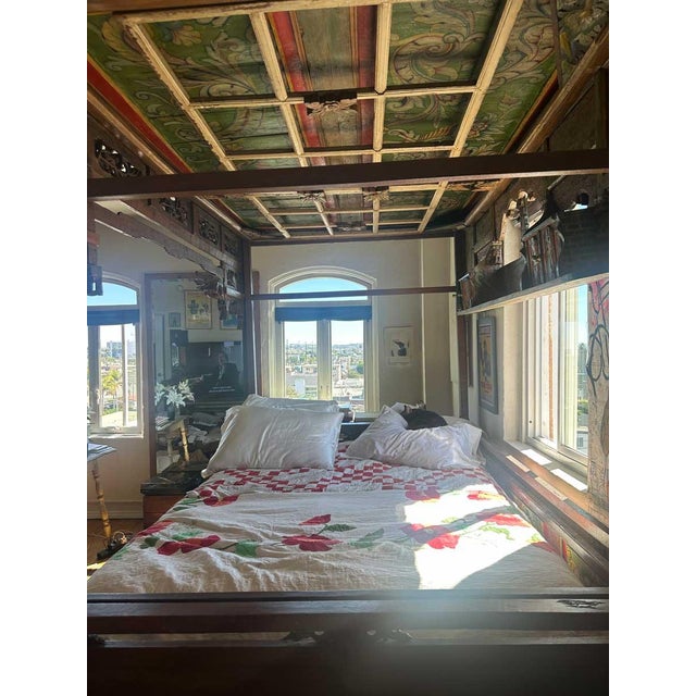 Wood Vintage Indonesian Canopy Bed Frame For Sale - Image 7 of 12