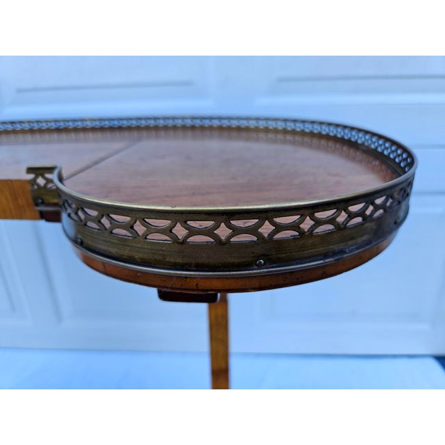 Early 20th Century Kidney Shaped Music Stand Writing Desk With Brass Gallery For Sale - Image 14 of 18