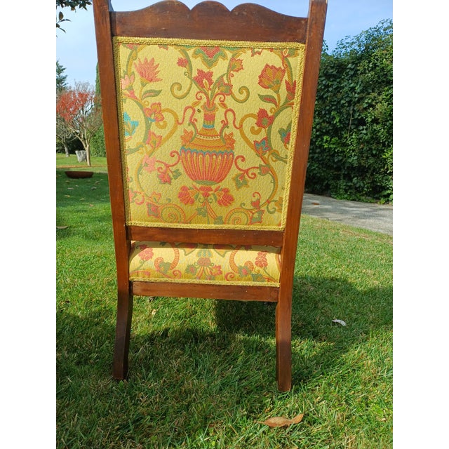 Walnut Armchairs with Silk Upholstery, 1830, Set of 2 For Sale - Image 6 of 16