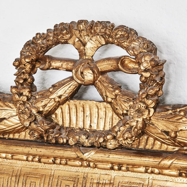 Greek Key Neoclassical Bronzed Wood Mirror 18th- Century For Sale - Image 4 of 6