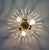 Vintage Brass Chandelier Milk Glass Rods Ceiling Light For Sale - Image 13 of 14
