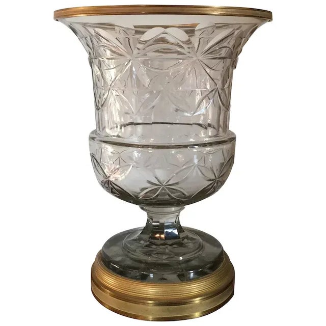 19th Century Anglo Irish Cut Crystal Glass Mounted Vase For Sale - Image 11 of 11