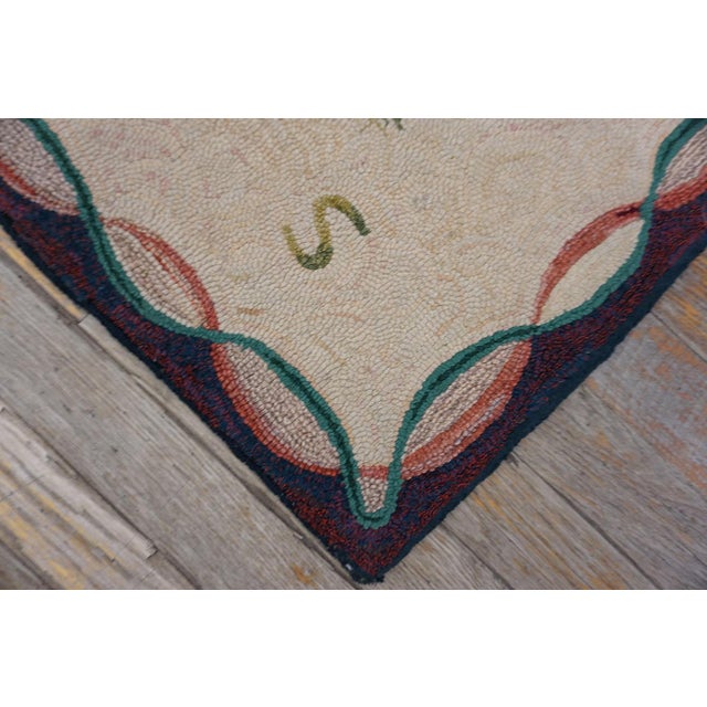 Mid Century Vintage American Folk Art Horse Weathervane Design Wool Pile Hooked Equestrian Area Rug For Sale - Image 11 of 11
