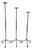 Hand Forged Iron Candelabra Set of 3 (90-110cm) Antique Copper Finish Barley Twist Stem with French Scroll Feet For Sale