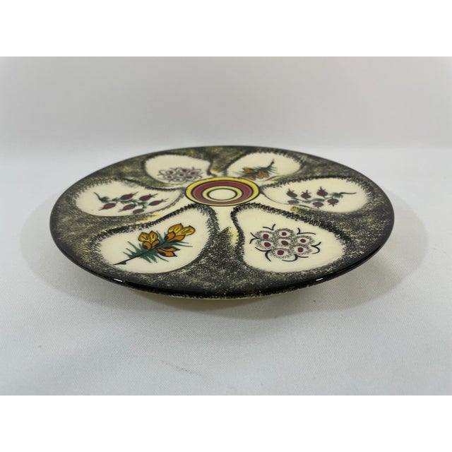 Black Vintage 1960s French Henriot Quimper Oyster Plate For Sale - Image 8 of 13