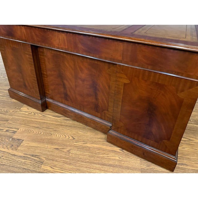 Traditional 60 Inch Mahogany Executive Desk by Leighton Hall - Showroom Sample For Sale - Image 12 of 16