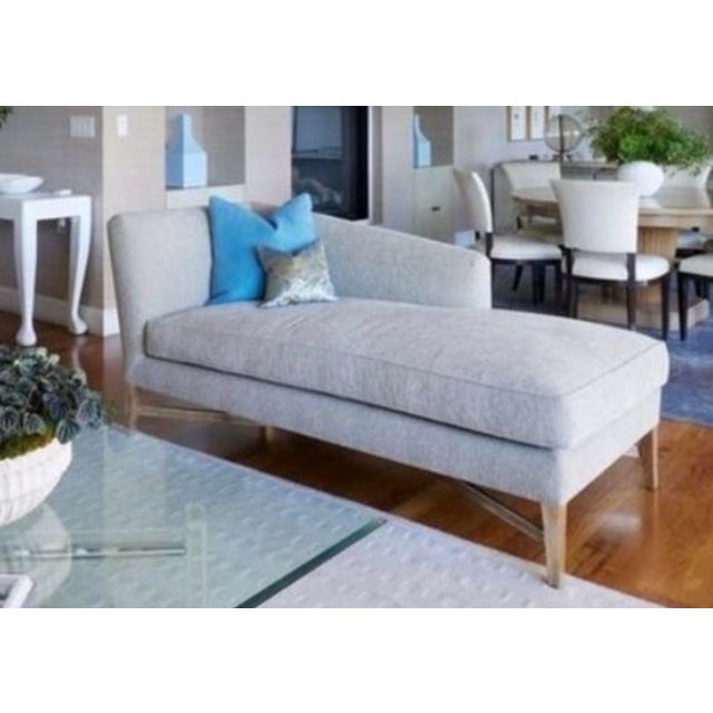 Nancy Corzine Venetian Sterling Silver Giltwood Chaise W Cut Velvet Upholstery. “Fontaine” chaise