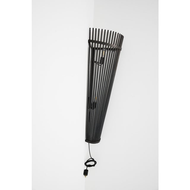 Late 20th Century Set of Three Monumental Modernist Steel Rod Wall Sconces, Switzerland For Sale - Image 5 of 16