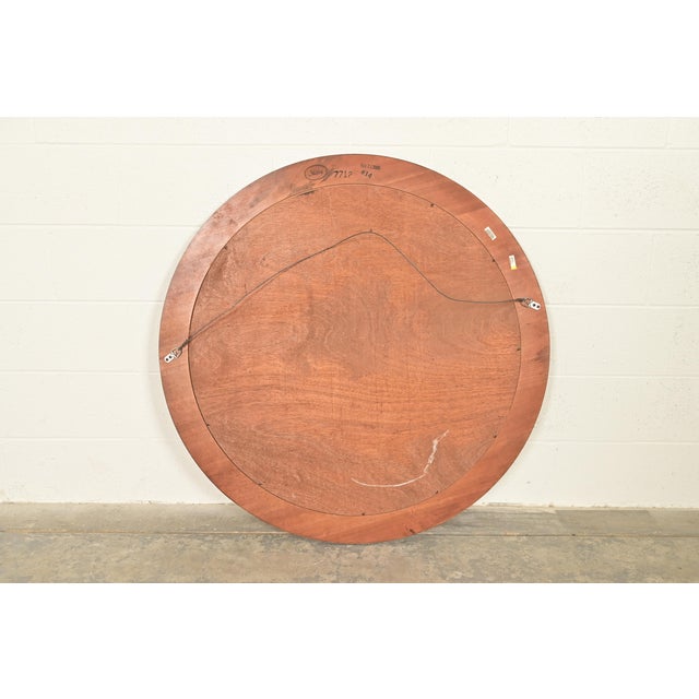 Stickley Modern Art Deco Mahogany Framed Round Beveled Wall Mirror For Sale In South Bend - Image 6 of 9