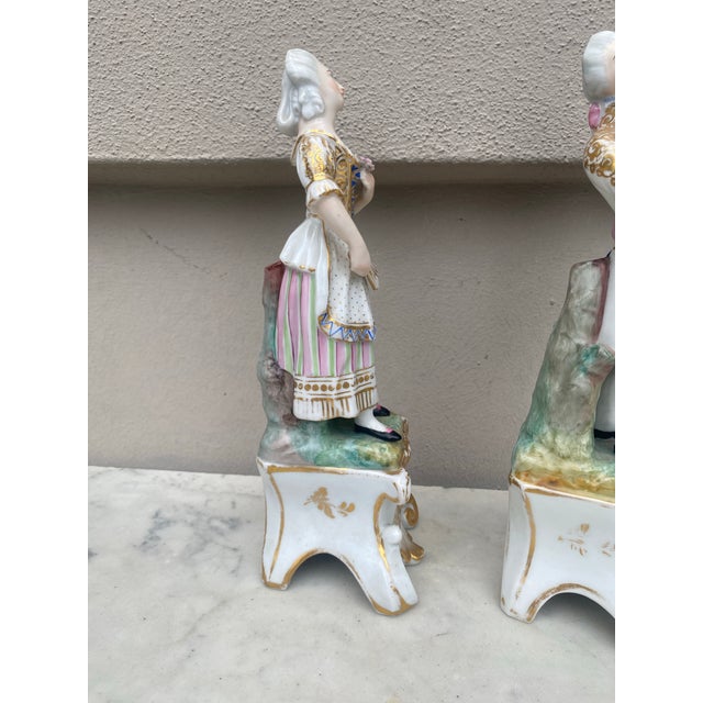 Mid 19th Century Pair of French Porcelain Figures Circa 1850 For Sale - Image 5 of 7
