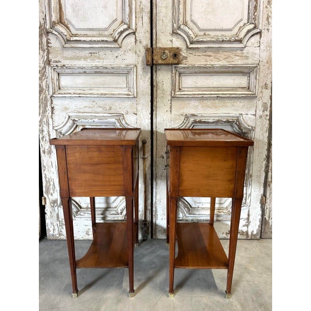 1970s Vintage Bedside Tables in Cherry Wood, France, 1970, Set of 2 For Sale - Image 5 of 13