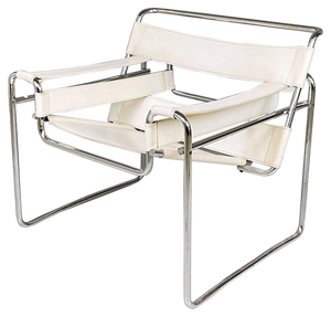 Modern Italian White Armchair Wassily B3 attributed to Marcel Breuer for Gavina, 1960s