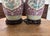 Chinese Early to Mid Twentieth Century Chinese Export Famille Rose Ginger Jar Lamps Turquoise Enamel Flowers Birds, a Pair For Sale - Image 3 of 11