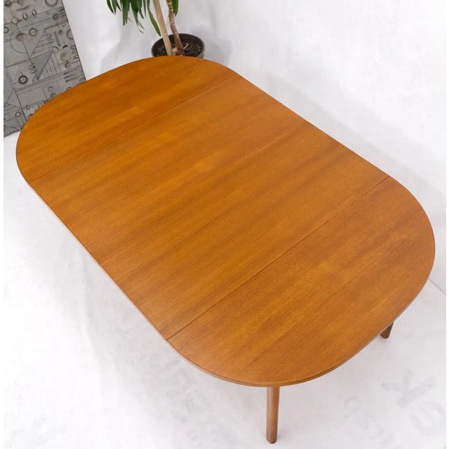 Compact Teak Danish Mid-Century Modern Dining Table w/ Large Leaves Extensions For Sale - Image 11 of 13