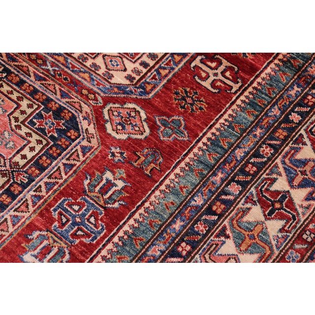 Tribal Super Kazak Red/Beige Wool Rug - 4'10'' X 6'6'' For Sale In New York - Image 6 of 10