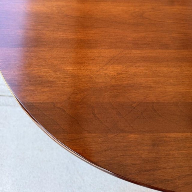 Late 20th Century 7 Piece Henkel Harris Solid Cherry Dining Set With 3 Leaves For Sale - Image 16 of 18