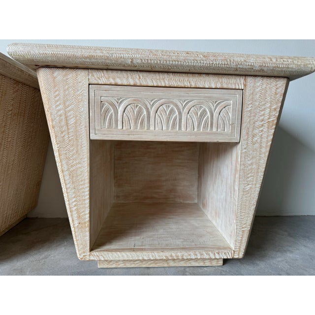 Pair of Vintage Organic Hand Carved Wood Nightstands by Kreiss Furniture For Sale - Image 10 of 12