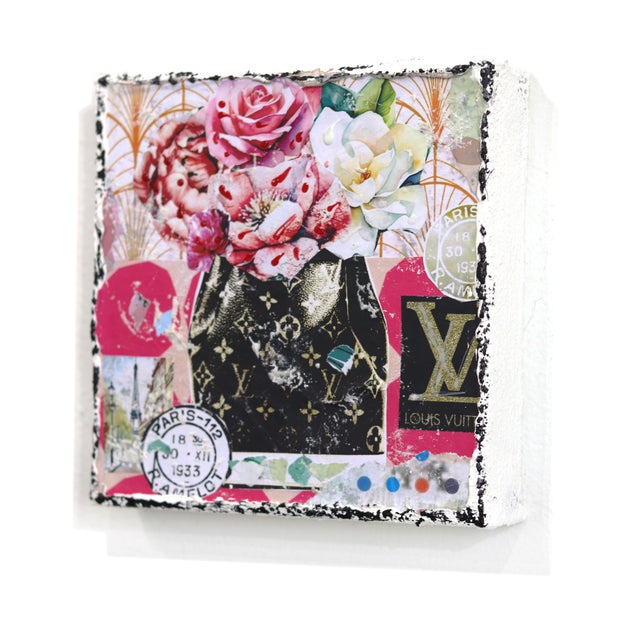 Contemporary Lovely LV - Abstract Color Drenched Textural Feminine Pink Tone Collage Artwork by Marion Duschletta For Sale - Image 3 of 10