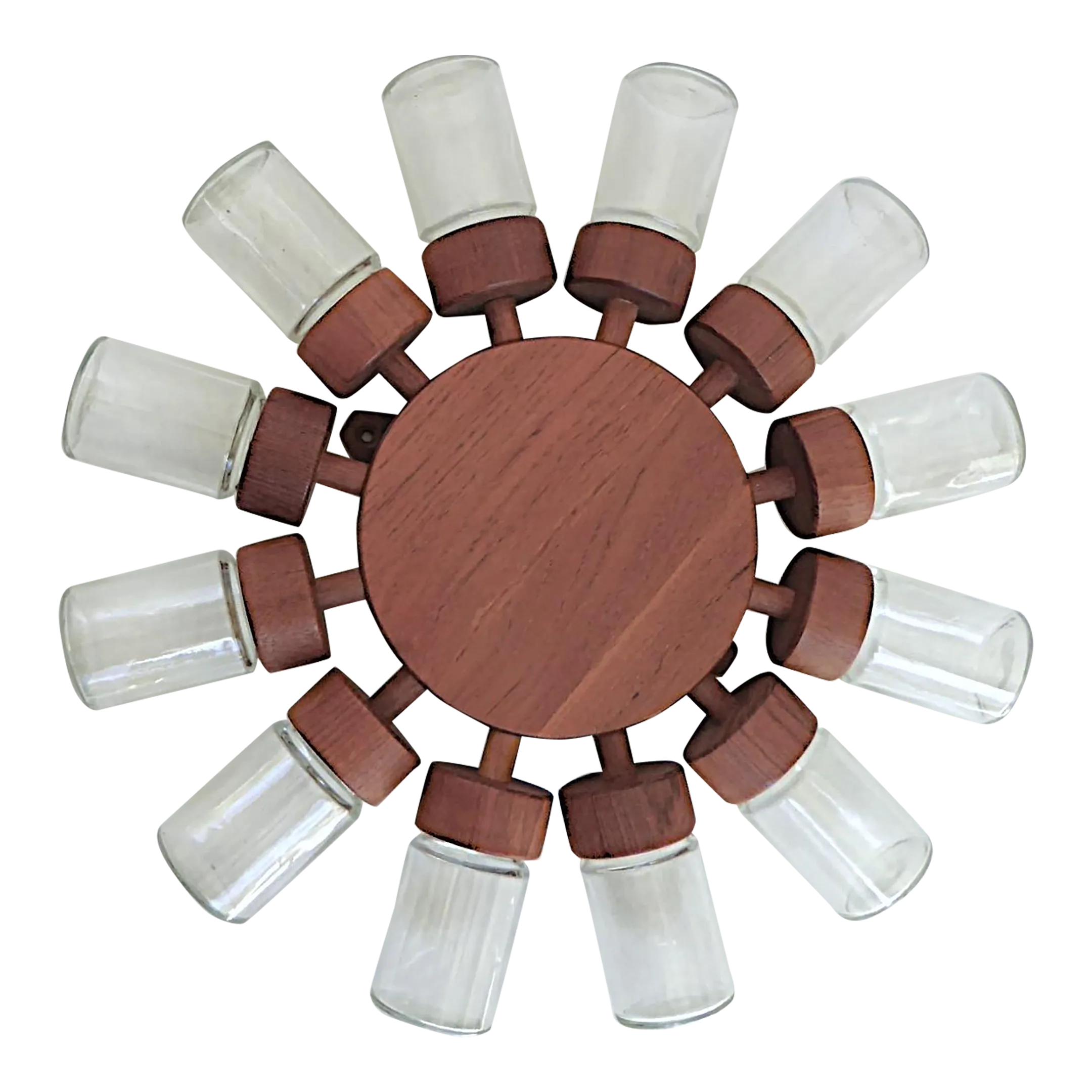 1960 Scandinavian Teak Mid Century Modern Rotating Spice Rack by