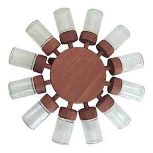 1960 Scandinavian Teak Mid Century Modern Rotating Spice Rack by Digsmed Denmark