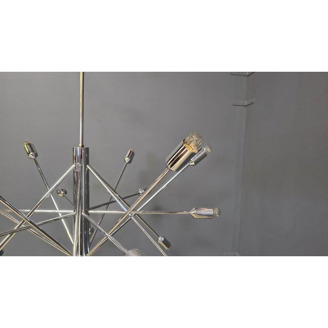 Vintage Sputnik Chrome Chandelier, 1970s For Sale - Image 3 of 18
