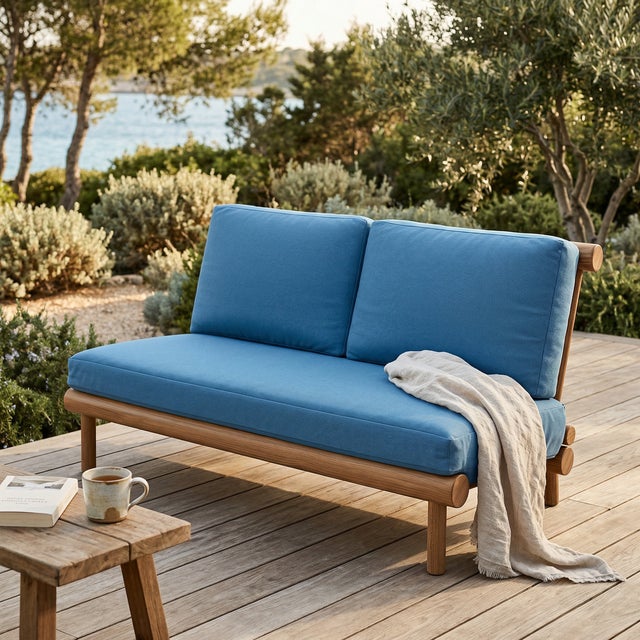 The Rishon Love Seat offers a softer take on modern luxury, pairing our sculptural teak frame with a plush, traditionally...
