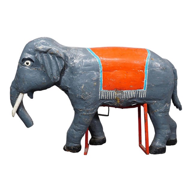 Rare Antique Children Carousel Elefant, Germany Early 20th Century For Sale