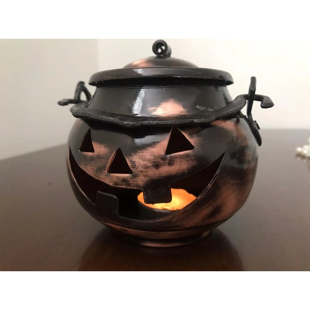 Vintage Decorative Turkish Copper Candle Holder For Sale - Image 11 of 11