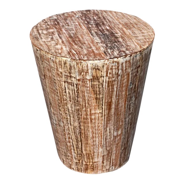 Rustic Reclaimed Cone Shaped Side Table For Sale