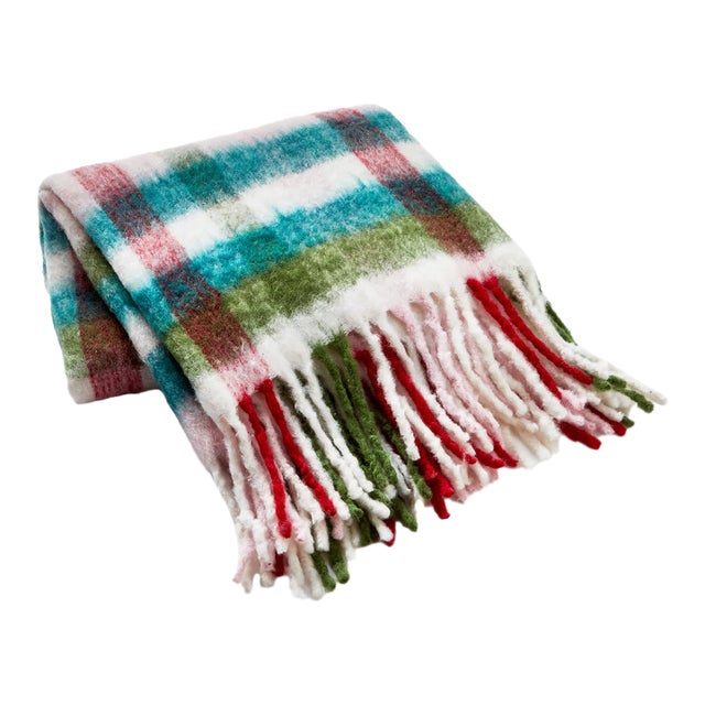 Multi Color Christmas Plaid Throw For Sale