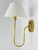 McGee & Co Polaris Brass Wall Sconce With Linen Shade, Modern Lighting For Sale - Image 4 of 16