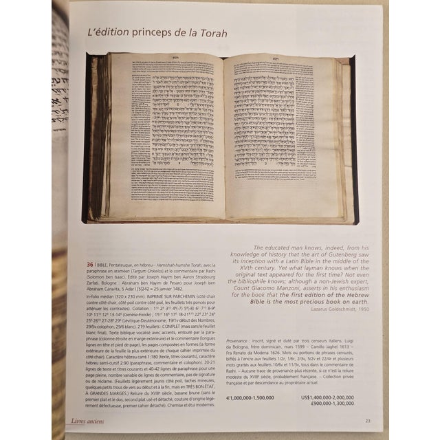 Paper Important Livres Anciens, Livres d'Artistes & Manuscrits Christie's Auction Catalogue. Paris, April 2014 For Sale - Image 7 of 8
