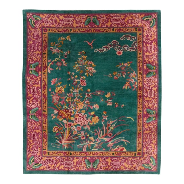 Galerie Shabab Collection Mid-20th Century Chinese Art Deco Small Room Size Carpet For Sale