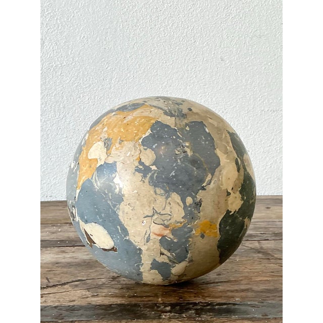 Alabaster Vintage Italian Scagliola Artisanal Pigmented Plaster Sphere For Sale - Image 8 of 12
