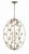 Each of the six arms that form the cage of the oval-shaped Avon Chandelier is adorned with handmade leaves. A study in...