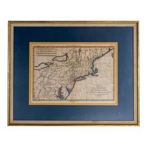 Hand-Colored French Map, Carte Des Etats Unis, Par Bonne, Late 18th Century