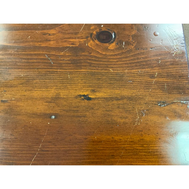 Wood Late 20th Century Replica of Early American Tavern Table For Sale - Image 7 of 13