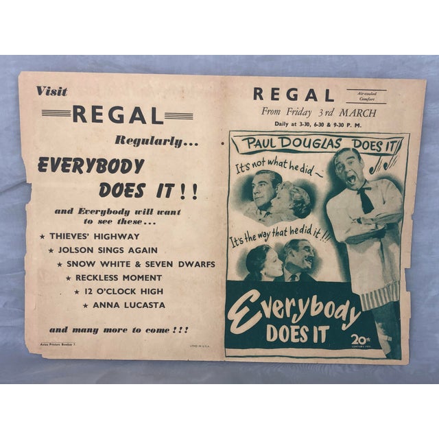 Vintage Hollywood Movie Poster Advertising Flyer For Sale - Image 4 of 10